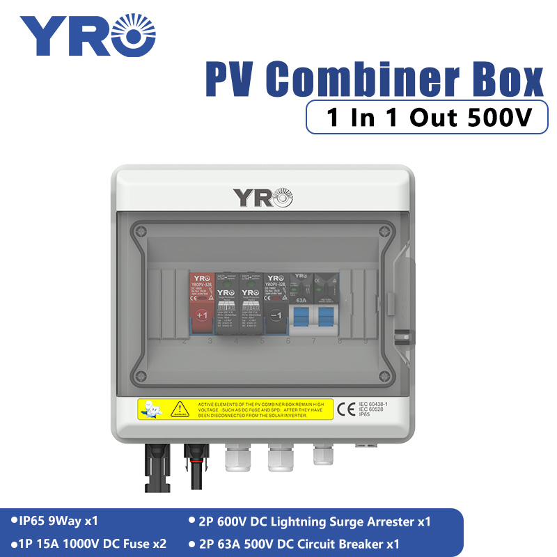 1 इन 1 आउट 500V डीसी सौर वितरण बॉक्स