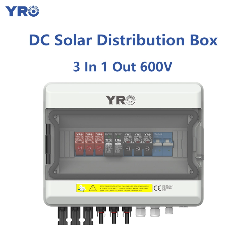 3 इन 1 आउट 600V डीसी सौर वितरण बॉक्स