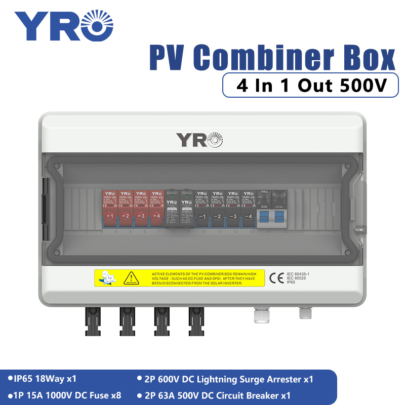 4 इन 1 आउट 500V डीसी सौर वितरण बॉक्स