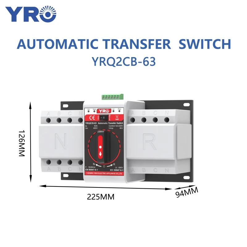 4p 63a 400V 2 इन 1 आउट सीबी एटीएस